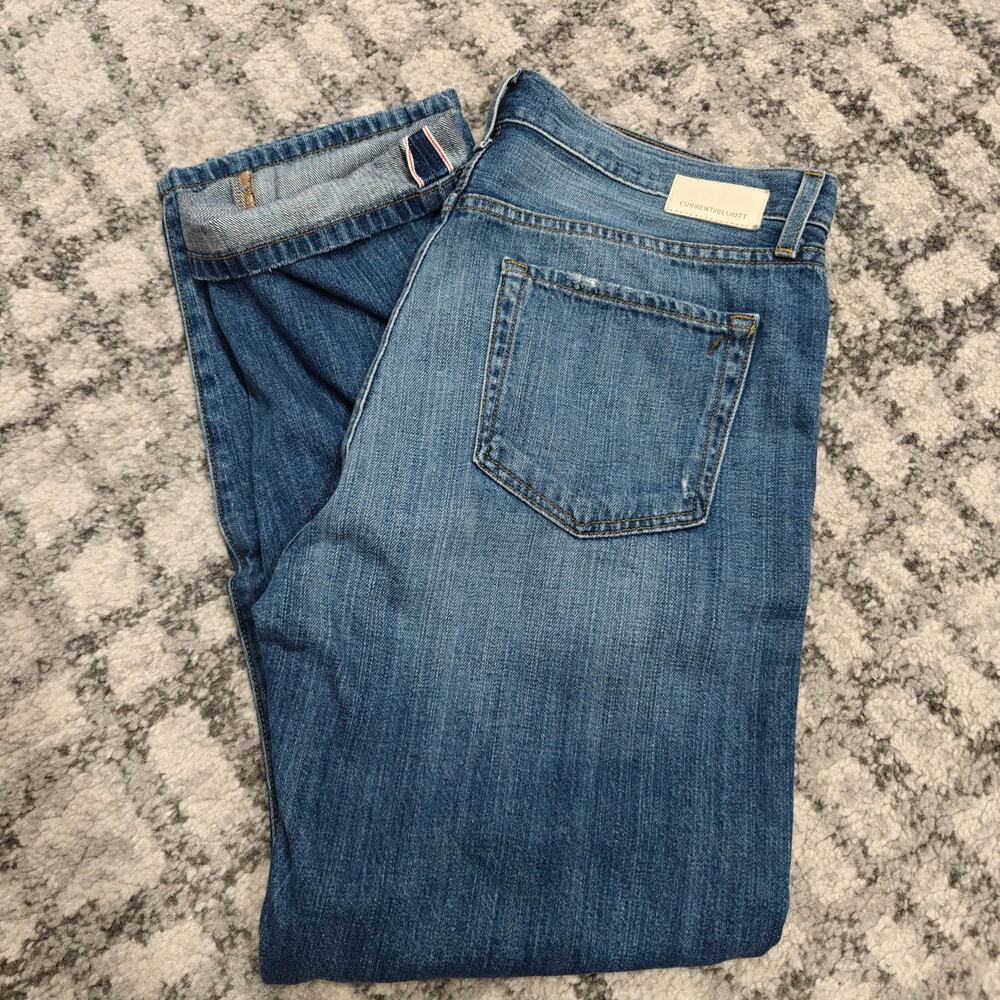 Current/Elliott Mens Selvedge Jeans Made in USA Pima Cotton Distressed 34x30